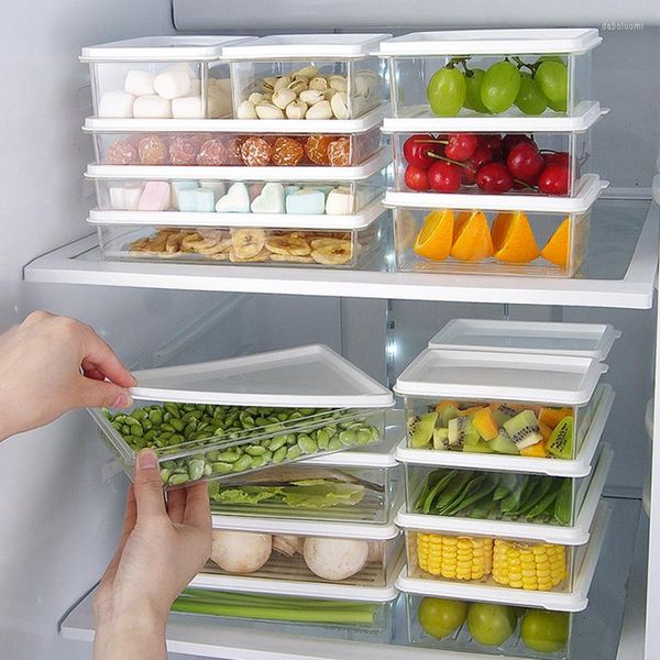 Bouteilles de stockage Organisateurs de réfrigérateur empilables et bacs d'organisateur de réfrigérateur transparents Aliments Fruits Légumes Congélateur