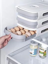 Botellas de almacenamiento Cajón de huevo de cocina apilable Tipo de cajón para huevos Organizador de tiempo ajustable Naja Refrigerador