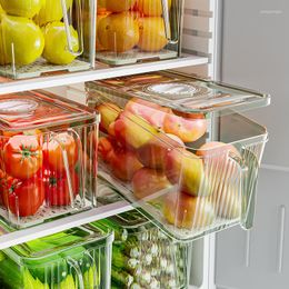 Opslagflessen stapelbare koelkastkast doos groentefruit vershoudt frisse koelkast organizer containers keuken accessoires