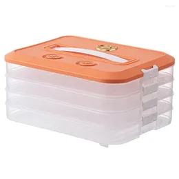 Bouteilles de rangement Capacité de snack empilable Boîte à couler avec un couvercle hermétique portable Organisez les wontons de conservation pour le réfrigérateur