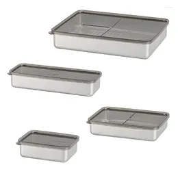Opslagflessen Roestvrijstalen voedselcontainer met deksels Stapelbaar Herbruikbaar Bentos Lunchbox-deksel
