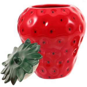 Opslagflessen aardbeien keramische pot decoratieve potten met deksels koekjess blikken koffie kan