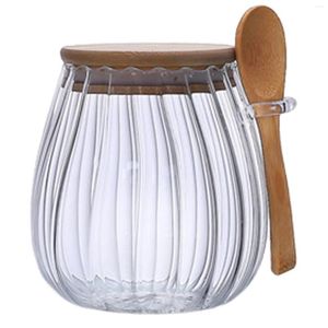 Bouteilles de rangement pot en verre de bol à sucre avec contenant de garde-manger pour le café noix de saline