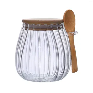 Bouteilles de stockage Pot en verre de bol à sucre avec couvercle Empêcher l'humidité agglomér