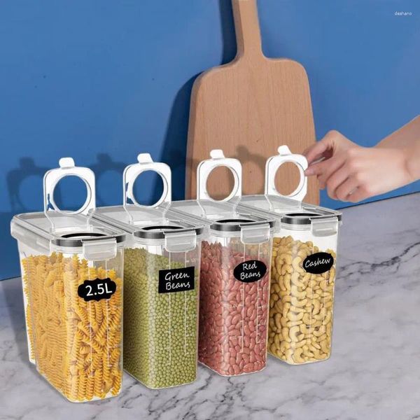 Botellas de almacenamiento Contenedor de azúcar recipientes de alimentos ajustados cajas transparentes de cereales herméticos con viernes spout 4 PC para despensa