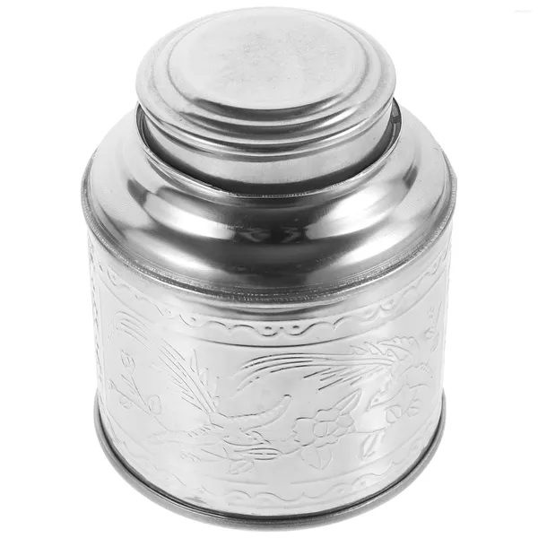 Botellas de almacenamiento Bolsa de té Contenedor de metal con tapa Tarro Recipiente de lata de acero inoxidable