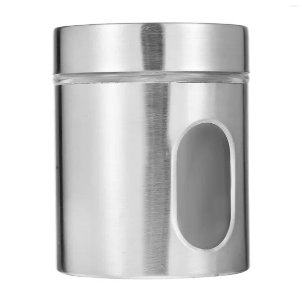 Botellas de almacenamiento Frasco de té Contenedor de lata Recipiente de cocina Contenedores de metal inoxidable de acero Harina Café Azúcar Galleta Hermética Frijol Lata Hoja