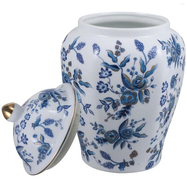 Bouteilles de stockage pot de feuilles de thé Style chinois porcelaine bleue et blanche scellage polyvalent en vrac