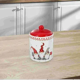 Bouteilles de rangement Jar scellé de thé Chrismas Gifts Sugar Bowl Ceramic Ceramics Christmas Canister