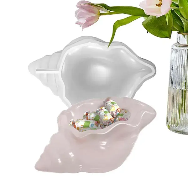 Bouteilles de rangement Moule de bougie de rangement Moule de forme conque Planteur DIY Miroir en forme de silicone Conteneur de pot à fleurs stéréoscopique