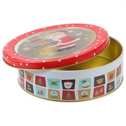 Opslagflessen The Gift Christmas Cookie Box Sweet Container Candy Tin Round Sugar Case Tins met dekselpot