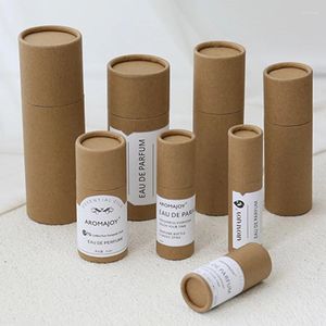 Bouteilles de stockage en papier Kraft épais, boîte d'emballage cadeau, cylindre rond, bouteille d'huile, Tube en carton pour parfum