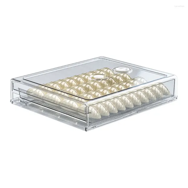 Bouteilles de rangement Chronomologisation Freeze Box Réfrigérateur Plugling Tray Cuisine Food Food Empilable Organizer Container avec couvercle