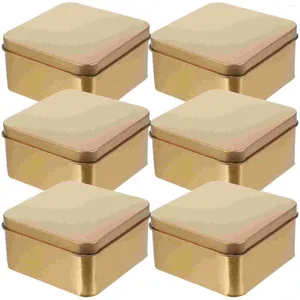 Bewaarflessen Blikken containers Vierkant blikken doosje Klein geschenk Snoepverpakking Bruiloft (goud, middelgroot) 10 stuks Koekjestrommel Kruid