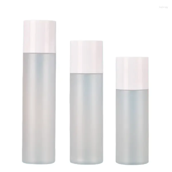 Bouteilles De Stockage Bouteille De Toner Vide Givré Plat Épaule PET 100ml 120ml 150ml Plastique Blanc Bouchon À Vis Lotion Cosmétique Rechargeable 20Pcs