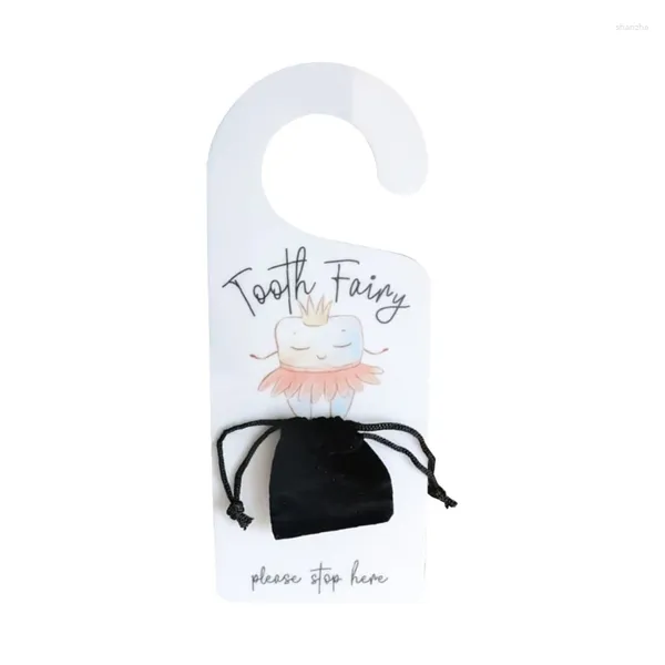 Bouteilles de rangement Tooth Fairy Door Porte avec un cadeau de porte-monnaie pour les enfants perdus