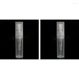 Opslagflessen top deals 100 x 2 ml plastic reisspray fles lege transparante parfumverstuiver