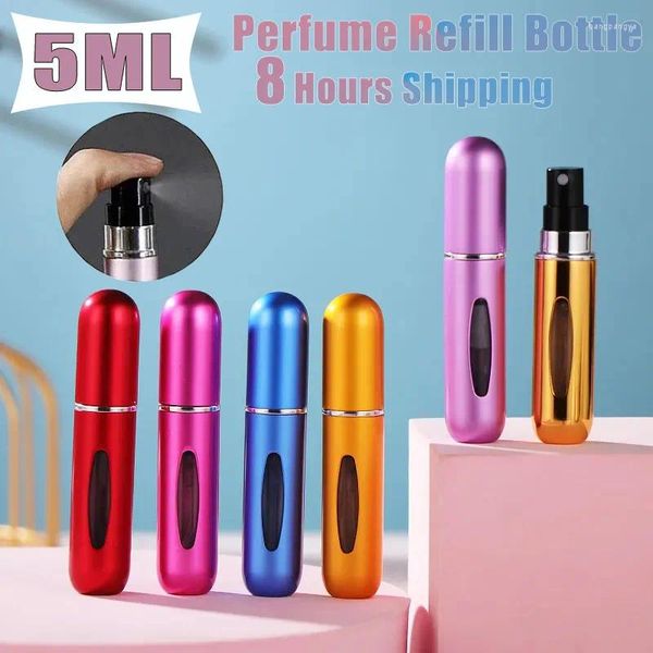 Bouteilles de rangement de qualité supérieure 5 ml bouteille de parfum mini pulvérisateur métallique rechargeable en aluminium Parfume atomiseur voyage des conteneurs cosmétiques vides