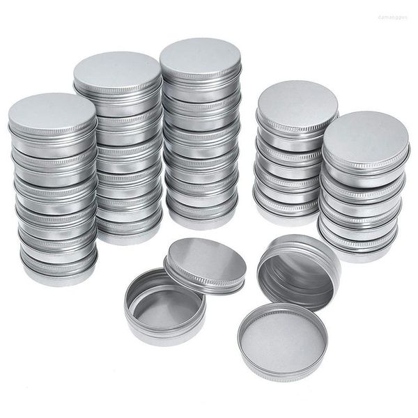 Bouteilles de stockage Top Vente 80 Pcs Vis Rondes Boîtes Couvercle Étain Conteneur Bouteille-Argent Noir