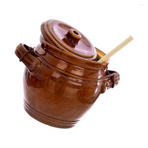 Bouteilles de stockage pot de cornichons traditionnel auto-pressurisé pour emporter des récipients alimentaires avec couvercles rétro en céramique