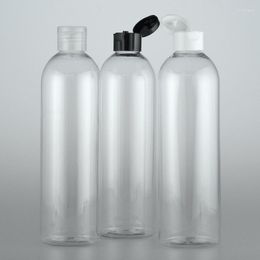 Opslag Flessen Transparant 400ML X 15 Lege Cosmetische Plastic Met Flip Top Cap Shampoo Vloeibare Zeep Douchegel HUISDIER verpakking Containers