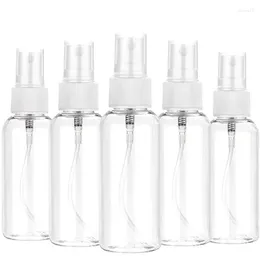 Botellas de almacenamiento Transparente Transparente PET Plástico Spray Viaje Perfume Líquido Tóner Vacío Botella Recargable Contenedor 10/30/50/60/100ml