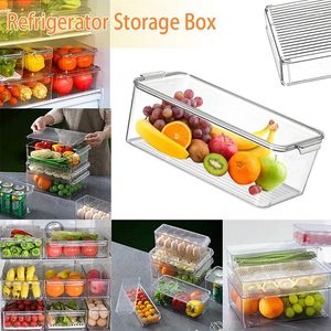 Opslagflessen Transparante Voedselcontainer Koelkast Aparte Vriezer Afdichting Bin Organizer Voor Groenten Fruit Keukenbenodigdheden