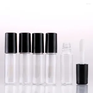 Opslagflessen transparante lipgloss verpakkingscontainers cosmetische glazuurbuizen navulbare fles gele roze paarse doppen lege lipglossbuis