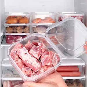 Bouteilles de stockage Boîte de conservation en plastique transparente avec réfrigérateur de couvercle Crisper Conteneurs d'aliments micro-ondes Sceau de sécurité