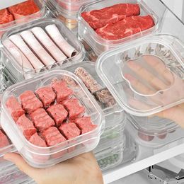 Bouteilles de stockage transparentes, boîte de réfrigérateur, conteneur pour congélateur de cuisine, goutte empilable