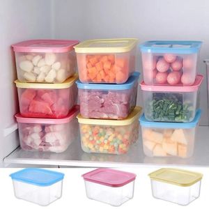 Bouteilles de stockage transparentes, boîte de réfrigérateur en plastique, récipient de conservation des fruits secs carrés scellés, réservoir de cuisine