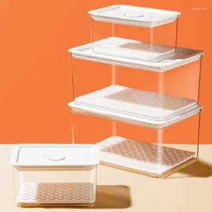 Bouteilles de stockage boîte de scellage transparente cloison sous vide avec Valve d'air vidange ménage pour réfrigérateur légumes fruits