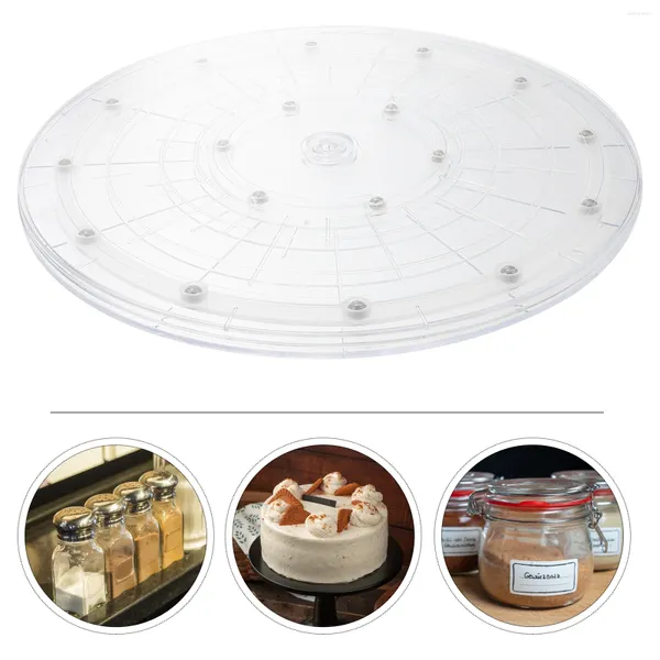 Bouteilles de rangement transparent plateau tournant de cuisine alimentaire acrylique plateau rond à 360 degrés en métal rotatif home rotation plateaux en plastique alimentaires