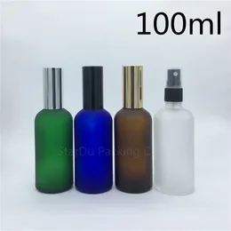 Bouteilles de rangement bouteille de voyage 100 ml Amber bleu vert transparent verre transparent givré avec pulvérisateur 100cc Spray de parfum 240pcs