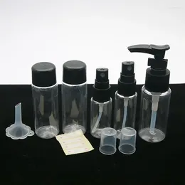 Opslagflessen Reismake-up Cosmetische Gezichtscrème Pot Doorzichtig Plastic Lege Make-up Container Fles Hervulbaar 7 stks/set
