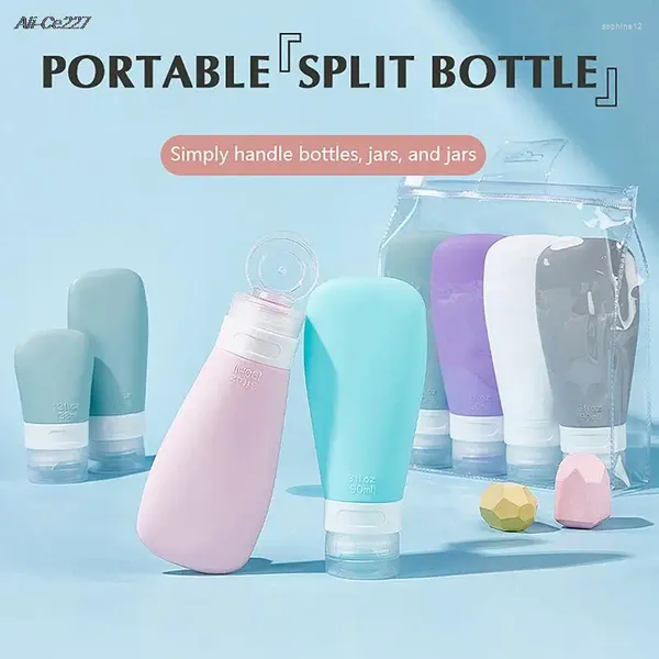 Bouteilles de rangement voyage Rechargeable Bottle Set Silicone Face Cream Lotion Shampooing Shampooin Gel Bottling Cosmetic Container Tool portable