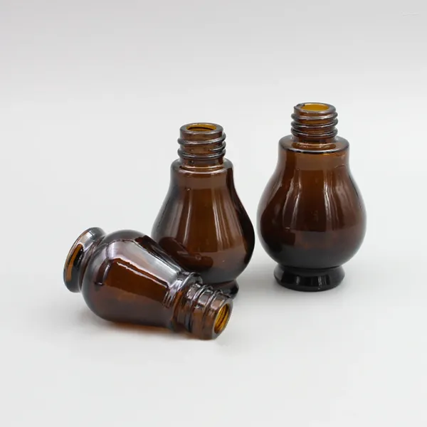 Botellas de almacenamiento Herramientas de viaje 1 oz Fancy Oil Bottle Amber Glass 30ml Packaging de forma de calabaza única