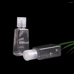 Bouteilles de stockage de voyage transparentes à capuchon rabattable, conteneur de 30ml, Gel trapézoïdal vide rechargeable, désinfectant pour les mains