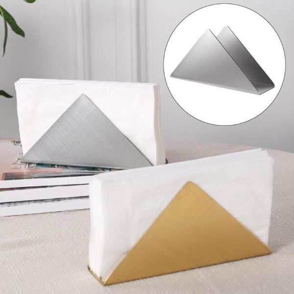 Bouteilles de rangement Triangle porte-serviettes organisateur conteneur papier pour voiture salle à manger salon or