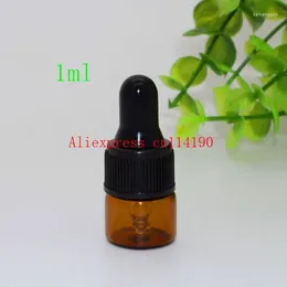 Botellas de almacenamiento útil 1 ml 2 ml 3ml Colterial marrón vacío Mini vial de vidrio Vial Botella de exhibición de aceite esencial Pequeño contenedor de muestras de perfume de ámbar