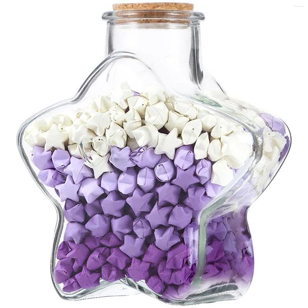 Bouteilles de rangement vase Origami Star Paper Striches Birthday Present Purple Romantic Gifts pour lui Souhaignant
