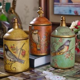 Bouteilles de rangement Vintage Ceramic Cuisine Bocs Retro Tea Candy Jar Tin Sugar Organisateur de peinture Cuisine Cuisine WF1023303