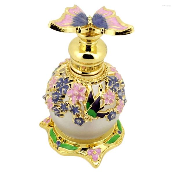 Bouteilles de stockage Vintage Decor Bouteille de parfum Conteneur d'huile essentielle Verre Mini Compte-gouttes Distributeur Violet Voyage