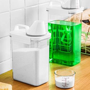 Storage Bottles Washing Powder Tank Sealing Dispenser With Handle Laundry Liquid Sealed Measuring Cup Bottle