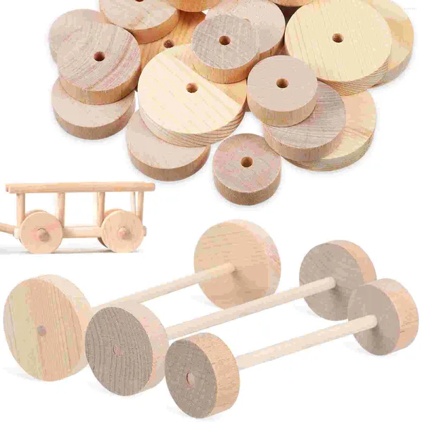Bouteilles de rangement roues modèles voitures accessoires en bois set kit de bâton d'artisanat vierge