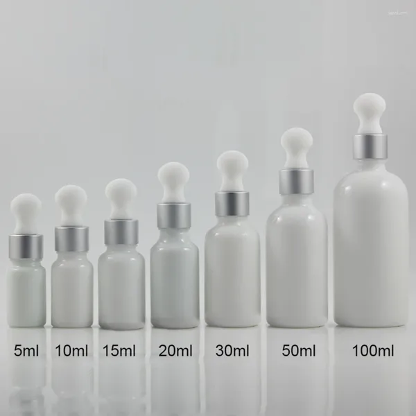 Bouteilles de rangement Jade Blanc 5 ml Bouteille de compte-gouttes en verre de petit échantillon pour huile essentielle