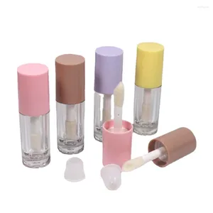 Opslagflessen Witte Lipolie Roze Glazuur Fles Lipgloss Tube 50 Stuks 6ml Doorzichtige Plastic Borstel Staaf Glans