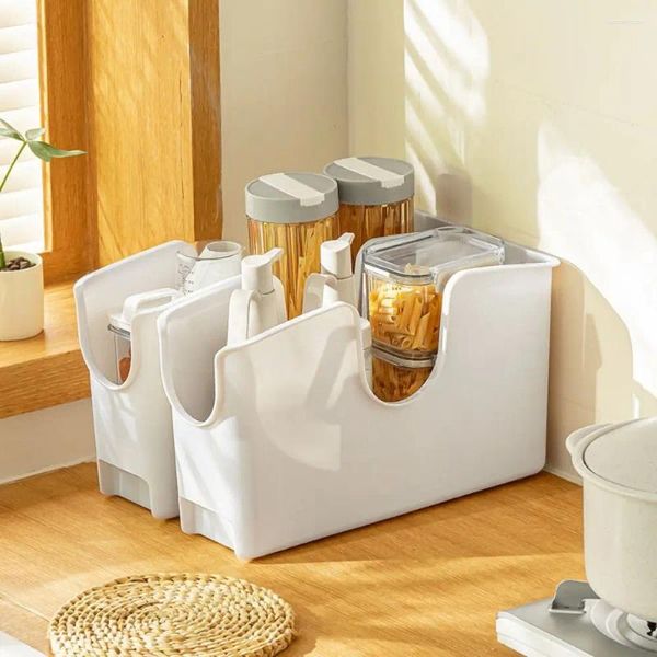 Bouteilles de rangement, boîte de couvercle de Pot blanc, facile à utiliser, support d'assiettes à épices en plastique sûr sans BPA avec porte-couvercle à poulie, salle de bains