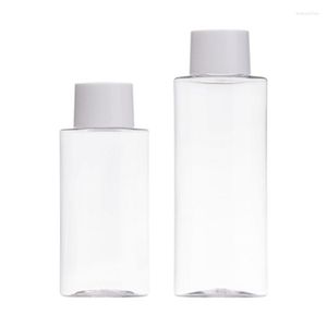 Bouteilles de stockage Couvercle à vis blanc Bouteille transparente PET rond plat avec bouchon intérieur 120 ml 200 ml Conteneur d'emballage Toner Cosmétique 25 Pièces