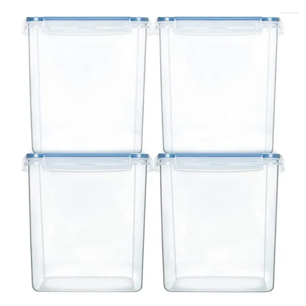 Bouteilles de stockage réservoir de grains entiers cuisine 5,2 L boîte de conservation des aliments en plastique Transparent scellé pot ensemble avec étiquettes